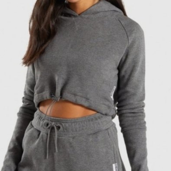 Gymshark Slounge Drawstring Crop Hoodie - Picture 1 of 4